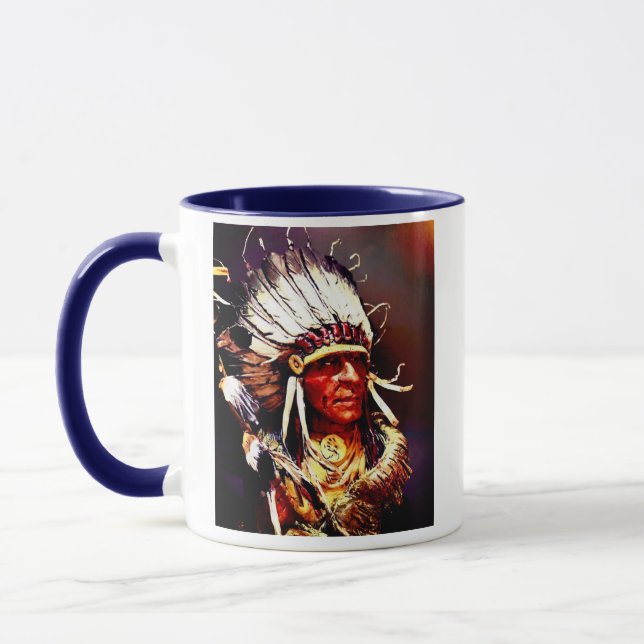 Mug Native Kiowa Chief original art (Gauche)