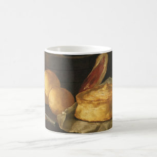 Mug Nature morte baroque vintage avec pain, tarte, jam