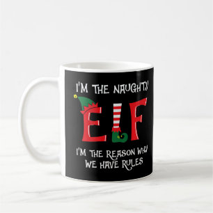 Mug Naughty Elf Matching Famille Groupe Noël
