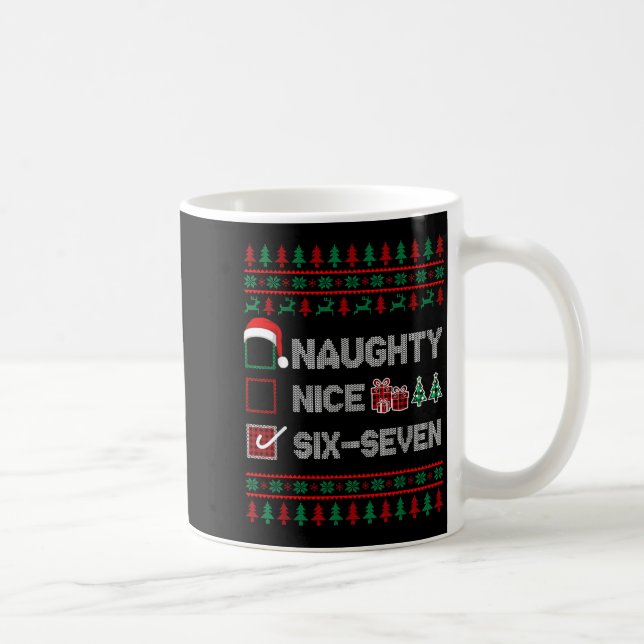 Mug Naughty Nice 6 7 Funny Brainrot Meme Ugly Xmas Six (Droite)