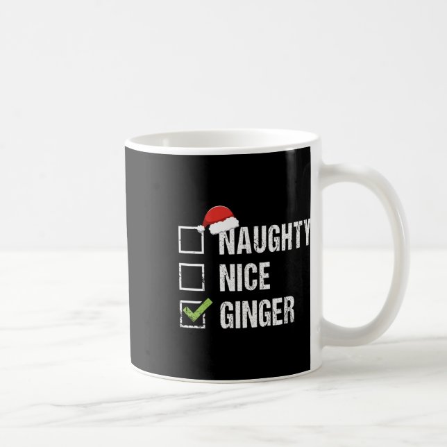 Mug Naughty Nice Ginger Redhead Santa Hat Irish Christ (Droite)