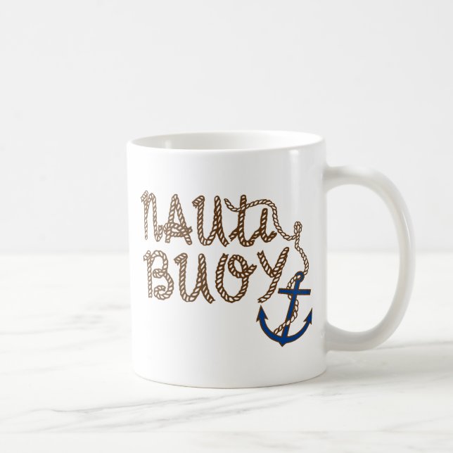 Mug Nauti Buoy Nautical Boat avec ancre (Droite)