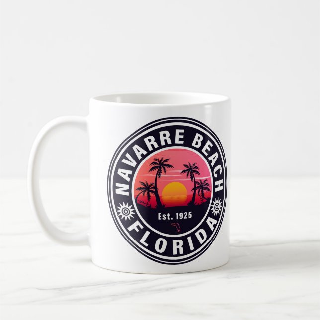 Mug Navarre Floride Plage Retro Sunset Palmiers 60s (Gauche)