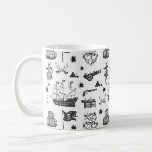 Mug Navires, Canons, épées et vin Pirate Thème