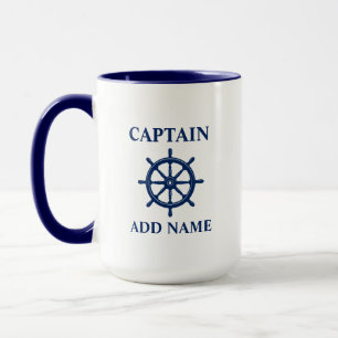 Mug Navires Roues et capitaine ou nom de bateau Grand