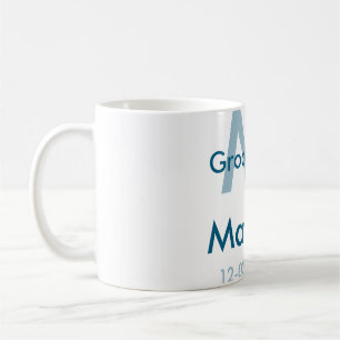 Mug Navy bleu nom de garçon d'honneur lettre date masc