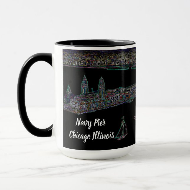 MUG NAVY PIER CHICAGO LAKE VIEW 1920'S NEON VOTRE COUL (Gauche)