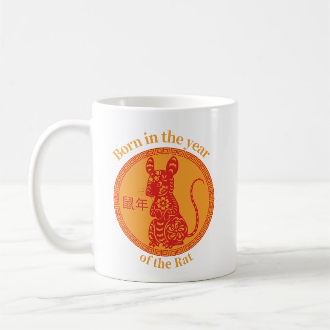 Mug Né dans l'année du Rat - Zodiaque chinois (Gauche)