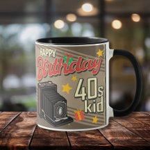 Né dans les années 40 Anniversaire Mug-Vintage Déc