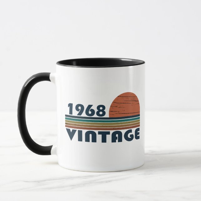 Mug Né en 1968 anniversaire vintage (Gauche)