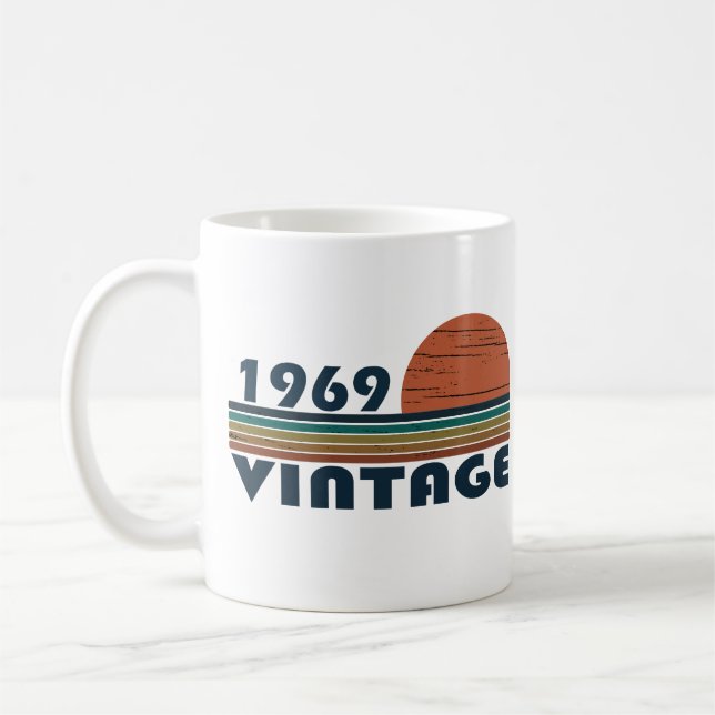 Mug Né en 1969 anniversaire vintage (Gauche)