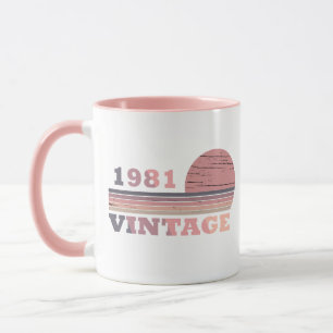 Mug né en 1981 cadeau d'anniversaire vintage