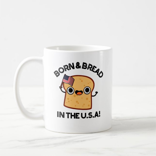 Mug Né Et Pain Aux Etats-Unis Drôle Pun De Nourriture (Gauche)