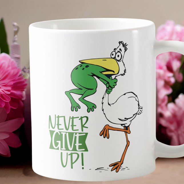 Mug Ne jamais renoncer à la grenouille Choquant l'oise (Créateur téléchargé)