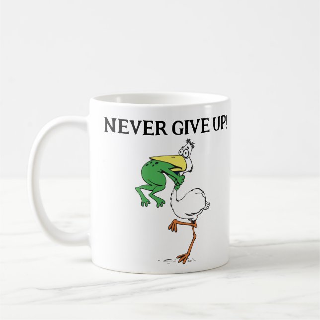 Mug Ne jamais renoncer à la grenouille Choquant l'oise (Gauche)