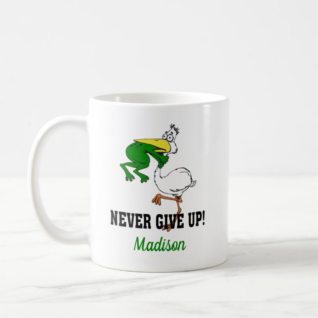 Mug Ne jamais renoncer à la grenouille Choquant l'oise (Gauche)