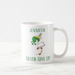 Mug Ne jamais renoncer à la grenouille étouffer Nom de