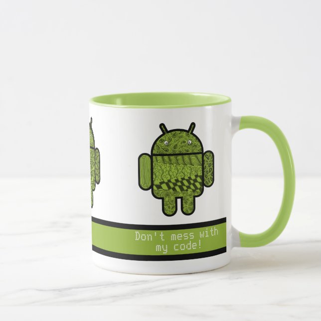 Mug Ne manquez pas mon code Robots verts (Droite)