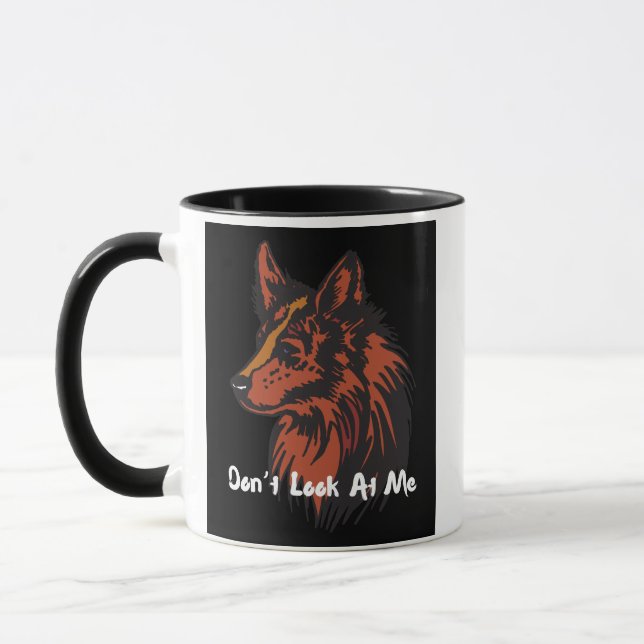 Mug Ne me regarde pas | Musique d'attitude du loup sol (Gauche)