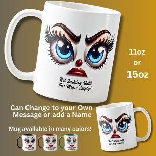 Mug Ne parlant pas,  yeux fabuleux visage drôle