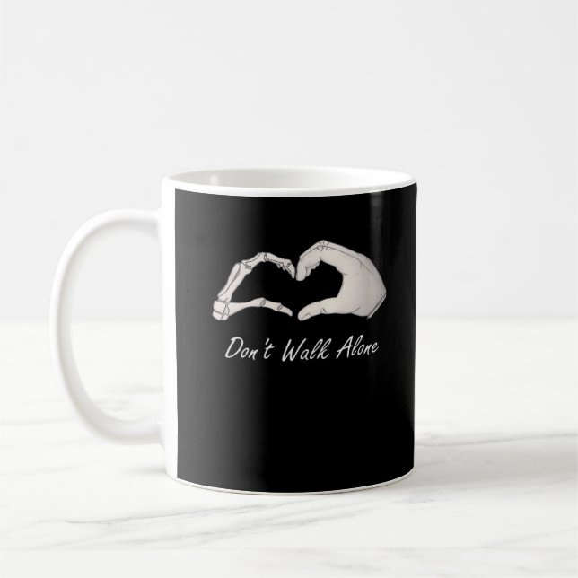 Mug Ne pas marcher - Classique Blanc - Squelette Coeur (Gauche)