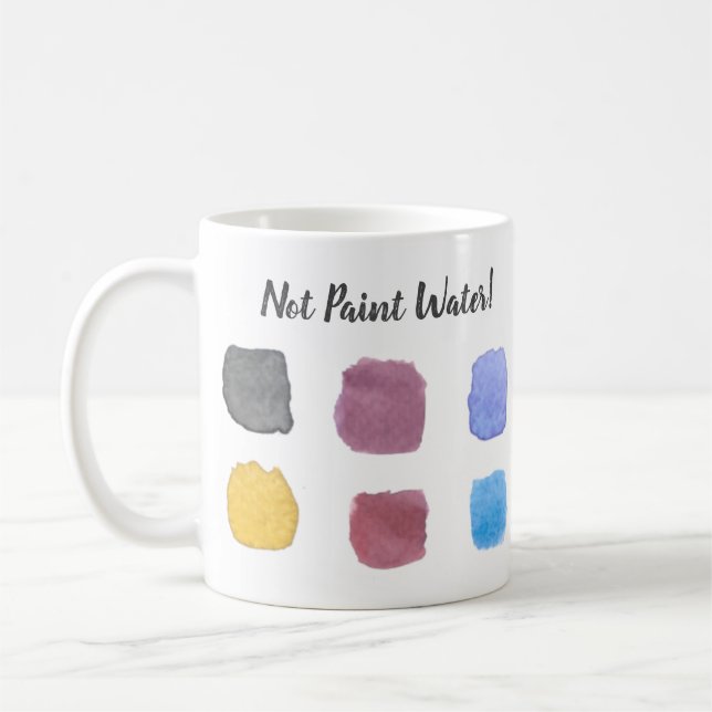 Mug Ne pas peindre Eau Aquarelle Nom de l'artiste Mono (Gauche)