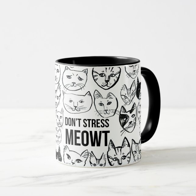 Mug Ne Pas Stress Meowt Jusqu'À Ce Que J'Ai Mon Café D (Devant droit)