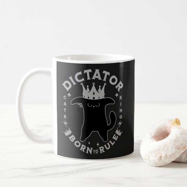 Mug Né pour diriger | Création de chat drôle (Avec donut)