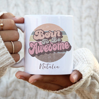 Mug Né pour être génial Rétro Vintage Anniversaire Per