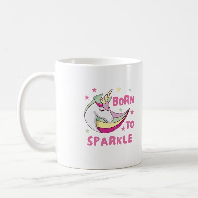 Mug Né pour être une licorne étincelle magique (Gauche)