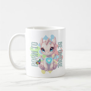 Mug Né pour être unique - Dessin de dragon - Sensibili