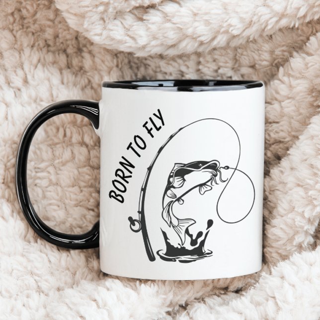 Mug Né pour la pêche à la mouche (Créateur téléchargé)