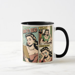 Mug Né Pour Lire Retro Funny Book Cup Pour Lecteurs