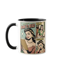 Né Pour Lire Retro Funny Book Cup Pour Lecteurs