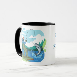 Mug Né pour pêcher, forcé de travailler, pêche drôle 