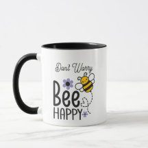 Ne vous inquiétez pas Bee Happy fleurs violettes