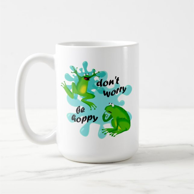 Mug Ne vous inquiétez pas d'être heureux grenouille dr (Gauche)