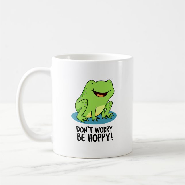 Mug Ne vous inquiétez pas être Hoppy Funny Happy Frog  (Gauche)