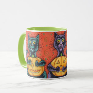 MUG NE VOYEZ AUCUN MAL CHATS NOIRS, HALLOWEEN COMBO MU