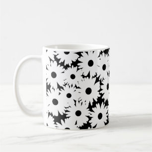 Mug Négative Space Daisées blanc sur noir