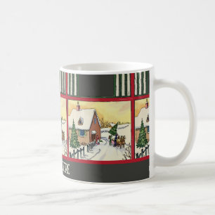 Mug Neige à Noël, Style Vintage, ajouter du texte