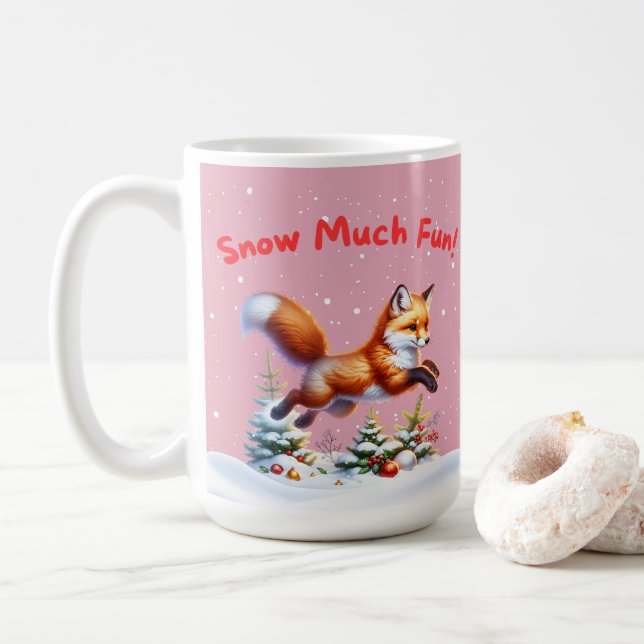 Mug Neige Beaucoup Amusant ! Sauts de renard dans la n (Avec donut)