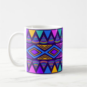Mug Neon Blue : Tribal Navajo Motif