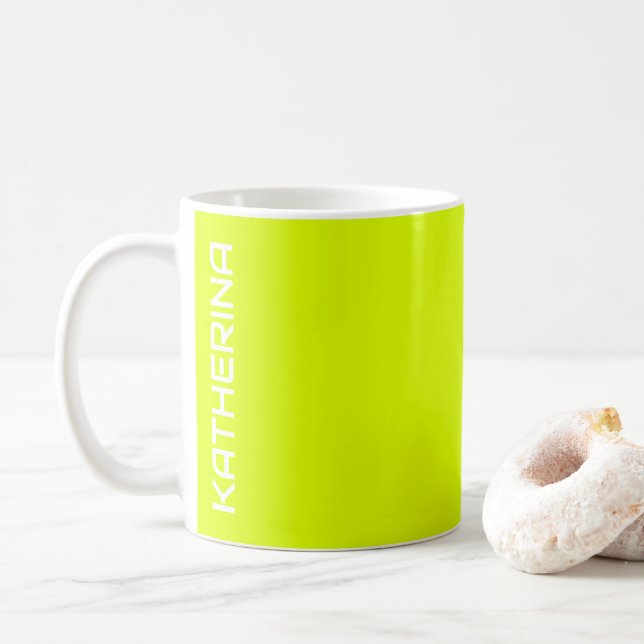 Mug Neon Chartreus couleur solide | Classic Personnali (Avec donut)