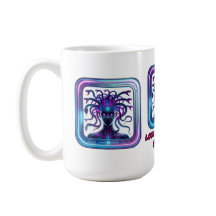 Neon Cyber Medusa - Futuristic Gorgon Art