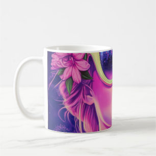 Mug Neon Dream Girl avec lunettes de soleil florales