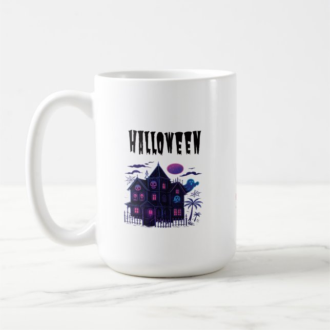 Mug Neon Haunted House - Retro Éffrayant Llow (Gauche)