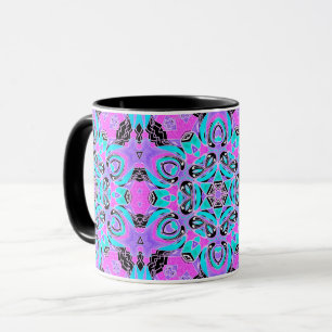 Mug Neon kaleidoscope, mandala