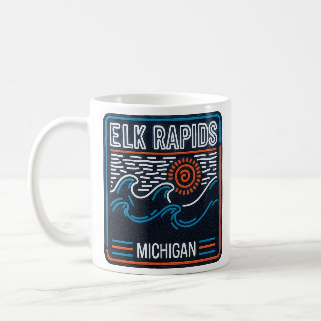 Mug Neon Waves Elk Rapids Michigan (Gauche)