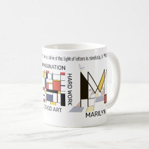 Mug Neoplasticisme Art Monogramme Stylish. Lettre M